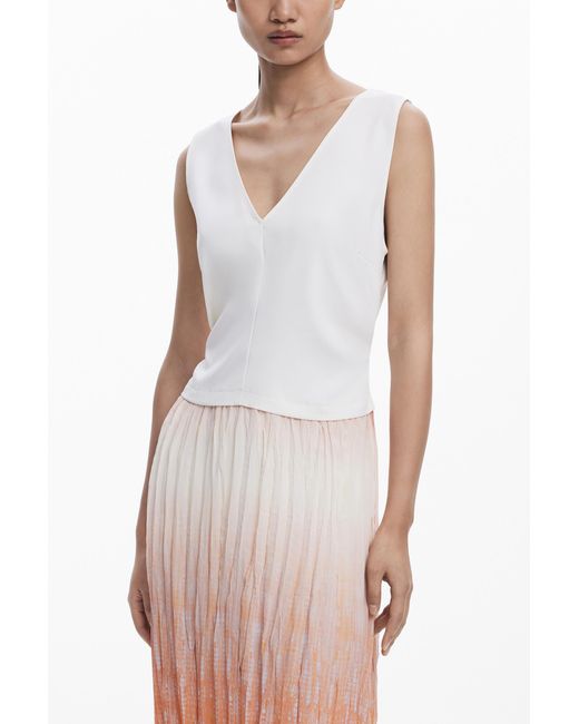 Desigual White Long Gradient Dress
