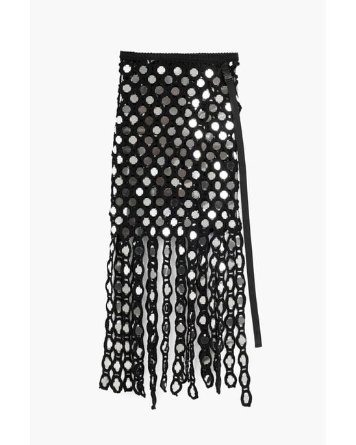 Desigual White Crochet Pareo With Sequins