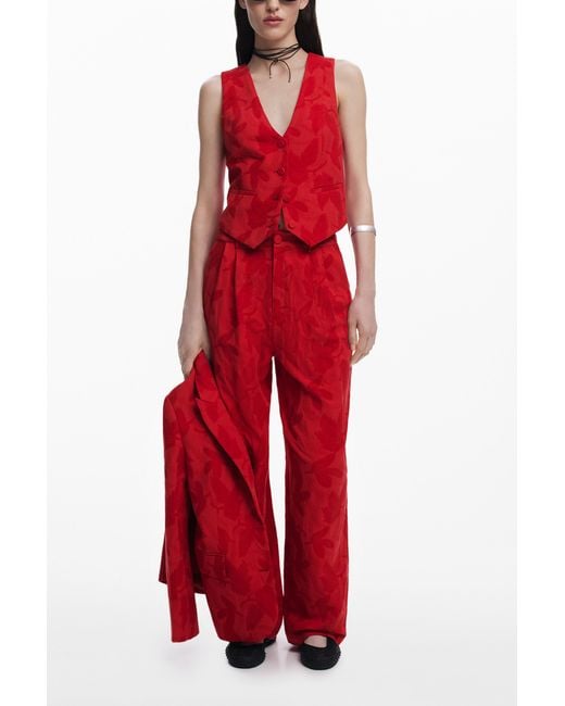 Desigual Red Contrast Vest