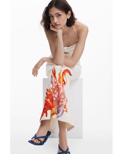 Desigual White Cut-Out Neckline Dress Shells