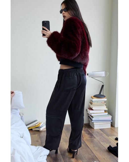 Desigual Purple Raspberry Fur Jacket, Polyester