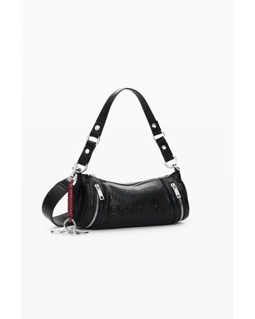 Desigual Black Medium Faux Leather Bag, Polyurethane