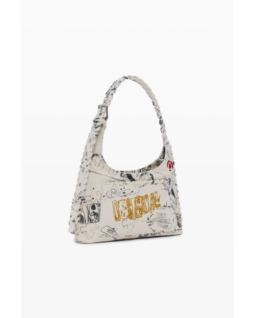 Desigual White Medium Bag With Lettering