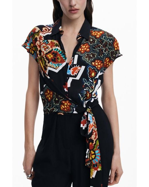 Desigual Blue Jumpsuit Designed By Mr. Christian Lacroix, Viscose