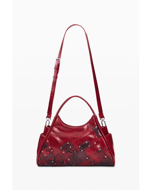 Desigual Red Medium Snake Bag, Polyurethane