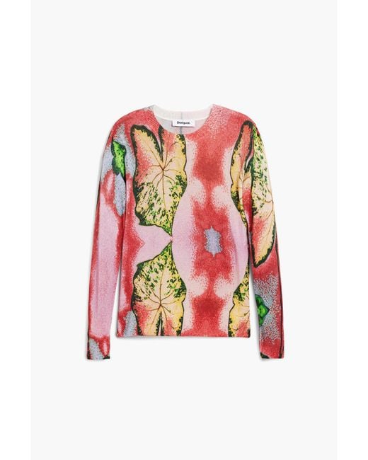Desigual Red Sweater Designed By Mr. Christian Lacroix