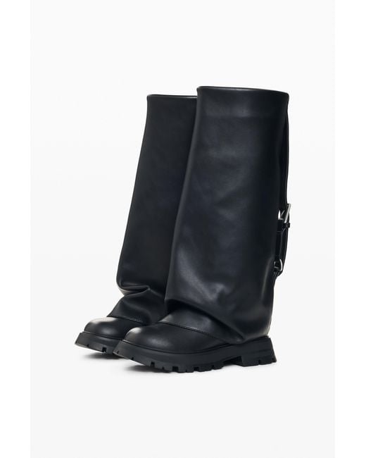 Desigual Black High Boots With Leather Effect, Polyurethane