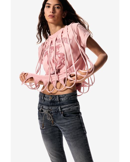 Desigual Black Flare Pants Masha Popova, Cotton
