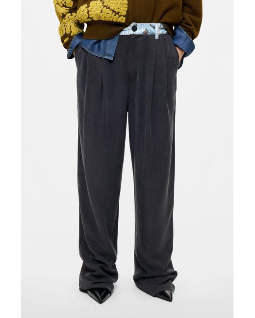Desigual Black Straight Pants, Lyocell