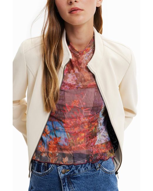 Desigual Natural Suede-Effect Jacket, Polyurethane