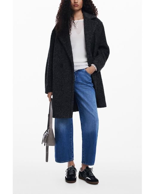 Desigual Black Long Coat