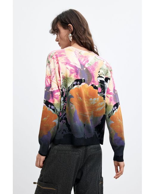 Desigual Black Lacroix Printed Sweater