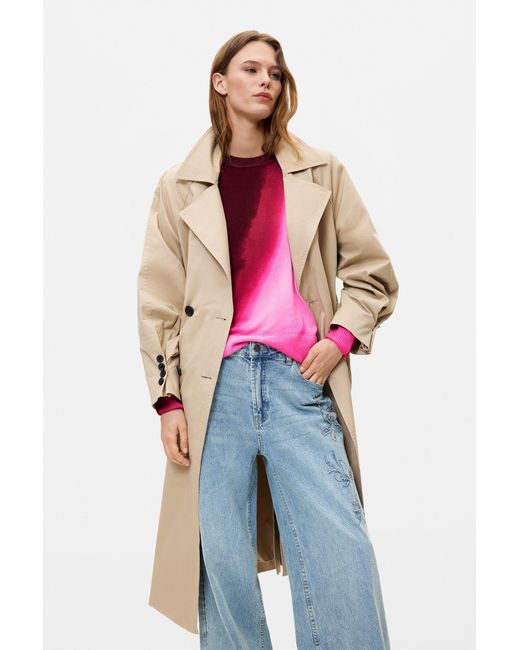 Desigual Blue Removable Trench Coat, Cotton