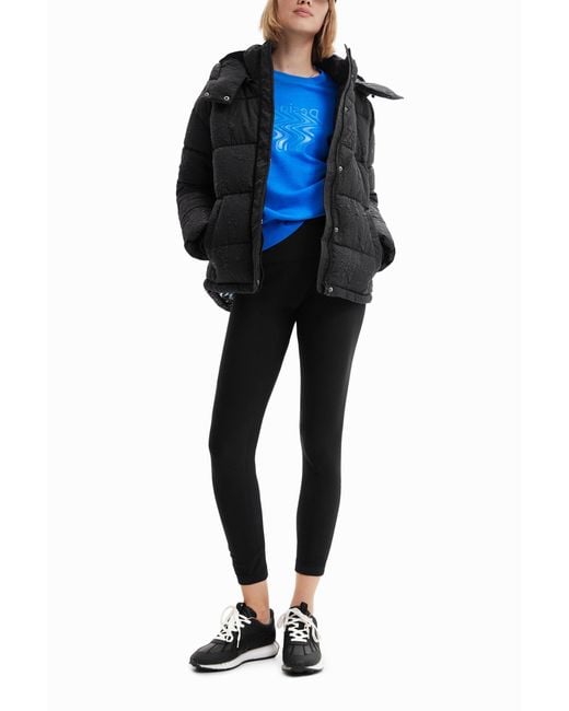 Desigual Black Textured Padded Jacket