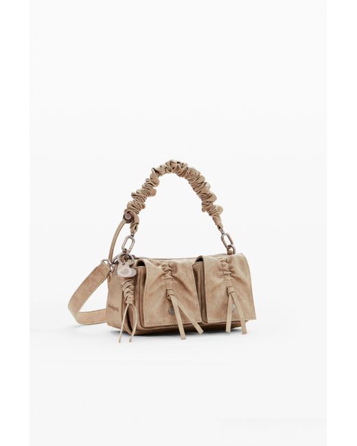 Desigual Natural Small Bag With Bow Pockets