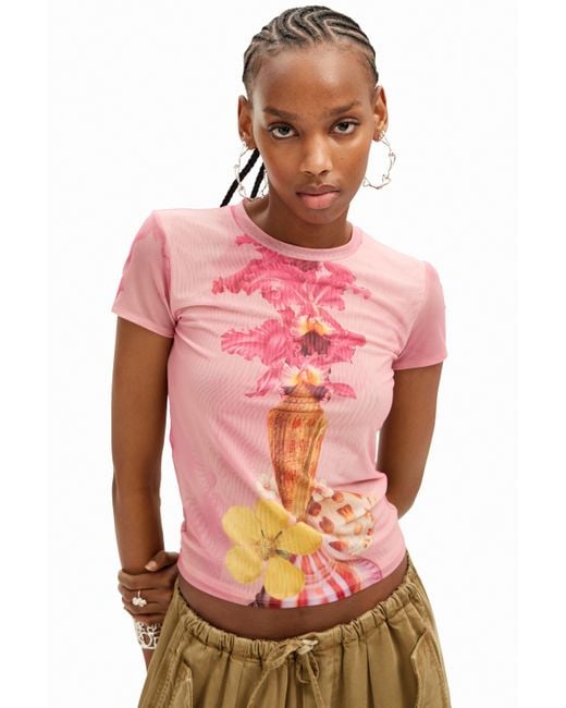 Desigual Pink M. Christian Lacroix Tulle Shell T-shirt