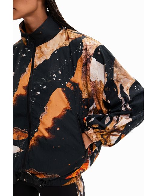 Desigual Black Oversize Sport Jacket, Polyester