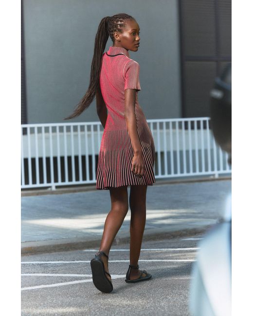 Desigual Red Short Iridescent Knit Dress