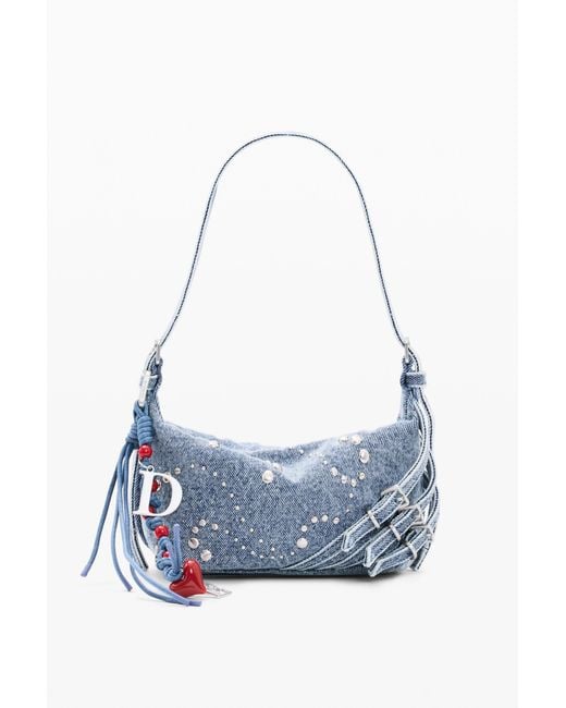 Desigual Blue Small Denim Bag, Cotton