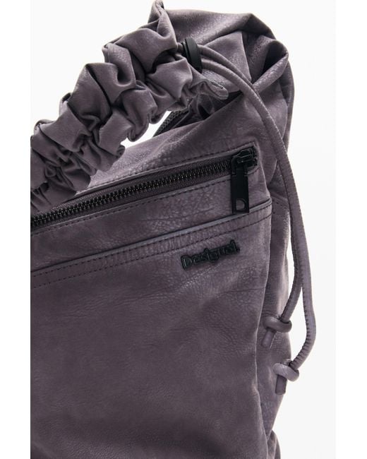 Desigual Purple Medium Bag With Leather Effect