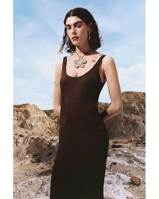 Desigual Brown Plain Strappy Dress
