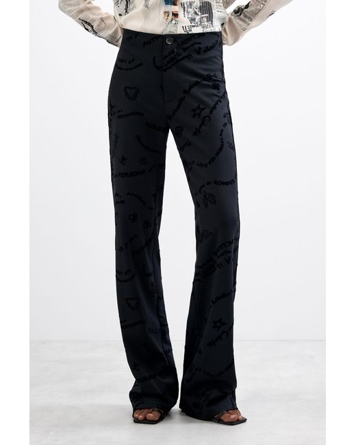 Desigual Blue Long Printed Trousers