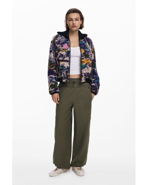 Chaqueta Bomber Jaspeada Desigual de color Multicolor