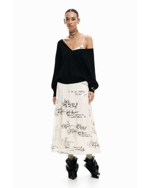 Desigual Black Long Combined Dress