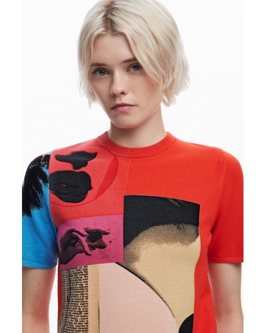 Desigual Red T-Shirt Designed By Mr. Christian Lacroix