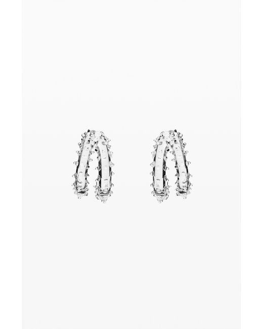 Desigual Black Crystal Hoop Earrings Zalio, Glass
