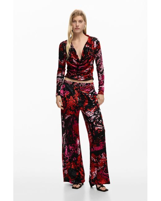 Desigual Red Trousers Designed By Mr. Christian Lacroix