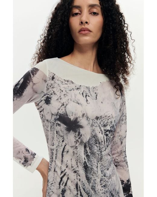 Desigual Black Printed Collage Dress, Polyester
