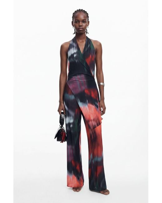 Desigual Red Open-Back Jumpsuit, Polyester