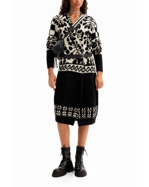 Desigual Black Christian Lacroix Oversize Long Cardigan