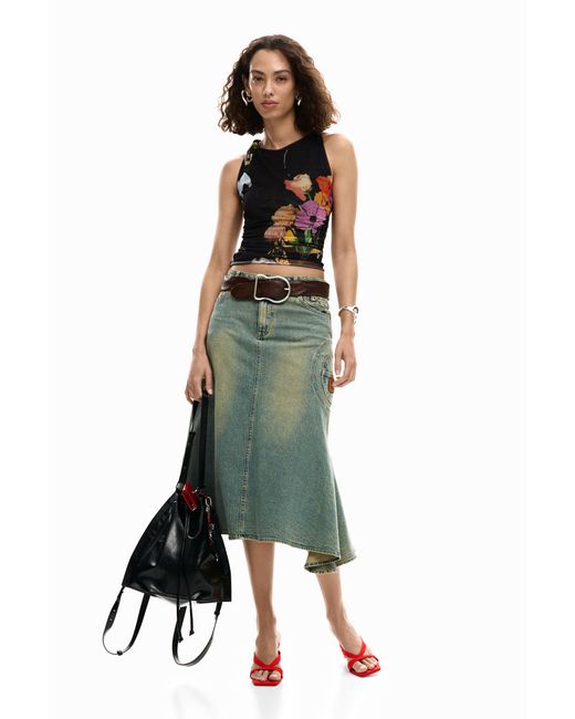 Sac À Dos Moyen Brillant, Femme, Polyuréthane, Noir Desigual en coloris Blue