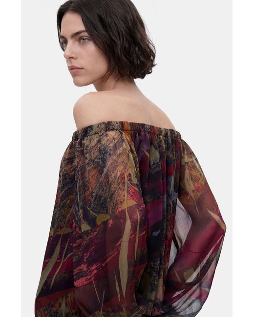 Desigual Green Printed Long-Sleeve Blouse, Polyester