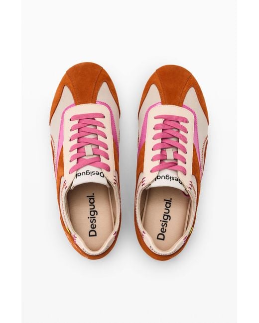 Desigual Orange Two-Tone Sneaker