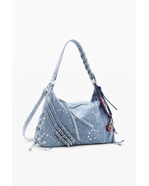 Desigual Blue Medium Denim Bag, Cotton