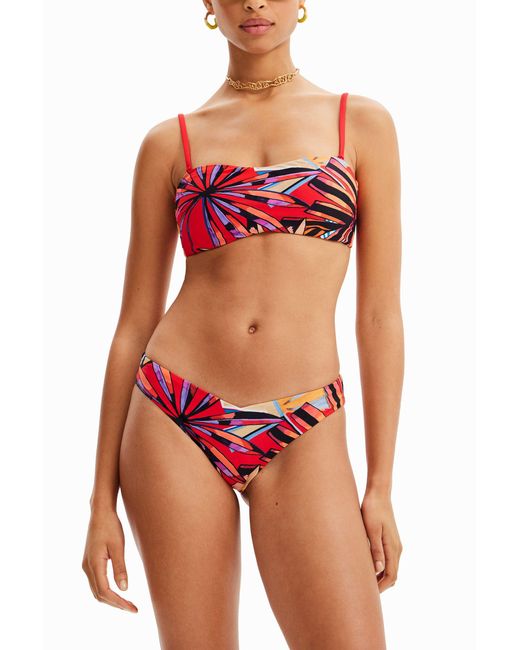 Desigual Red Tropical Bikini Bottoms