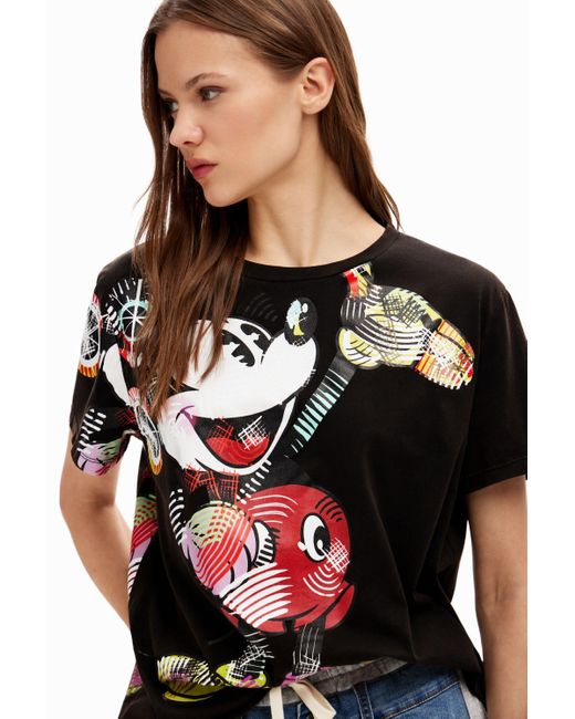 Desigual Black Arty Mickey Mouse T-shirt