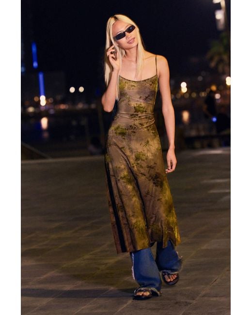 Desigual Blue Midi Dress With Straps, Polyester
