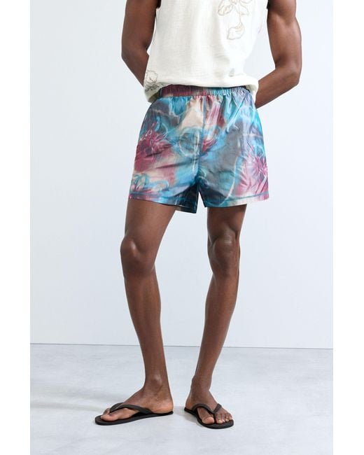 Desigual Red Printed Boxer Swimsuit, Polyester for men