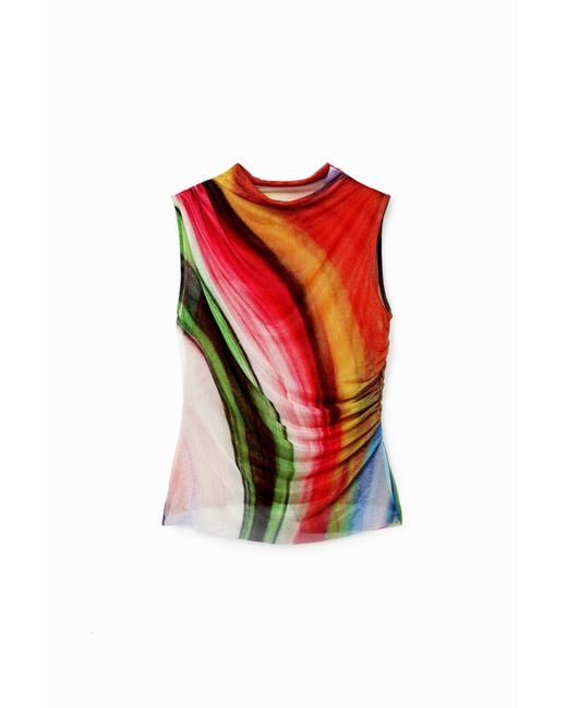Desigual Orange Tulle Wave T-Shirt