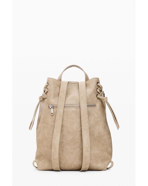 Desigual Natural Medium Backpack, Polyurethane