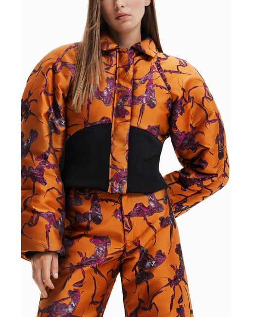 Desigual Red Maitrepierre Short Bomber Jacket, Polyester