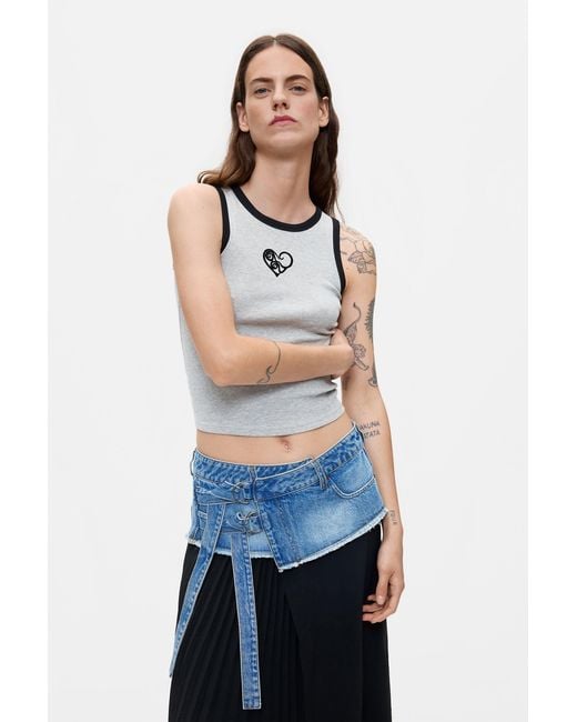 Desigual White Sleeveless T-Shirt 100% Cotton, Cotton