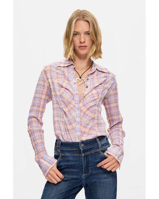 Desigual Blue Washed Flared Jeans
