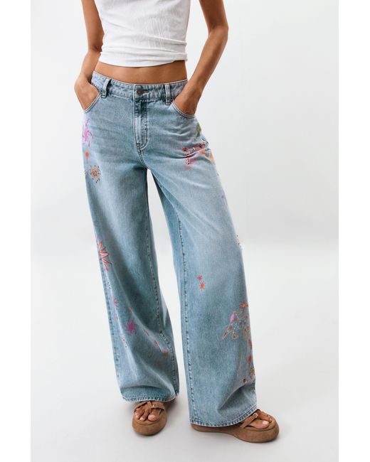 Desigual Blue Printed Denim Trousers