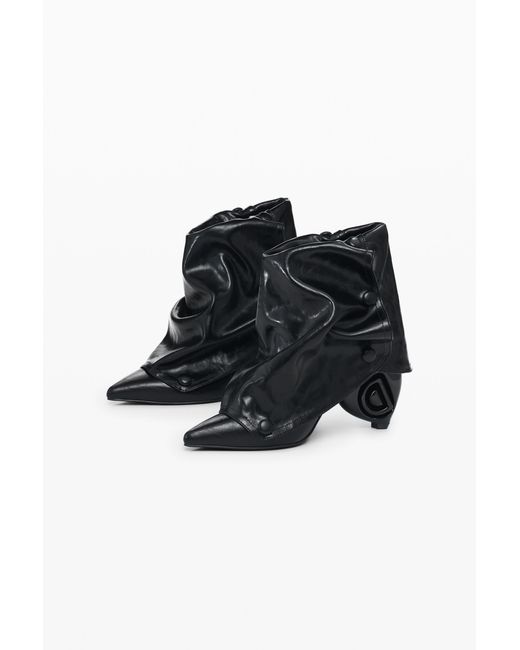 Desigual Black Fold-Over Ankle Boot, Polyurethane