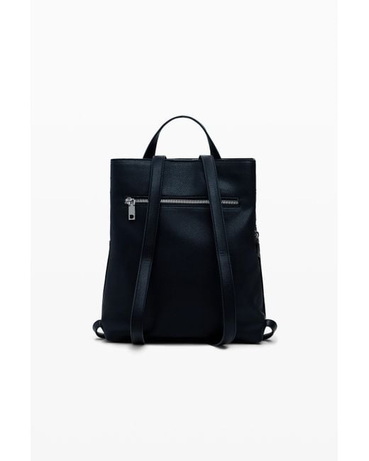 Desigual Blue Small Perforated Backpack With Studs